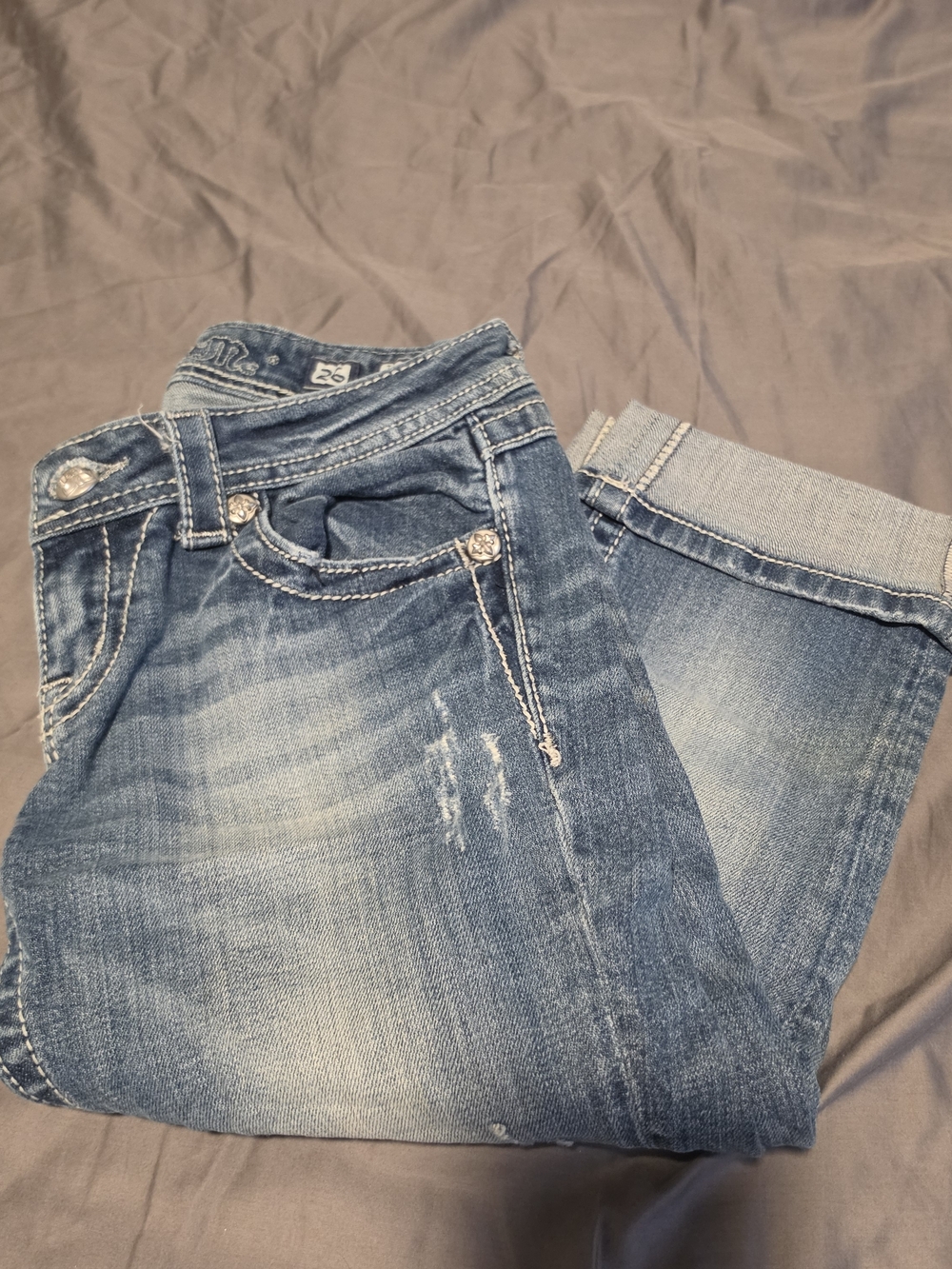 MISS ME Cropped Capri Jeans